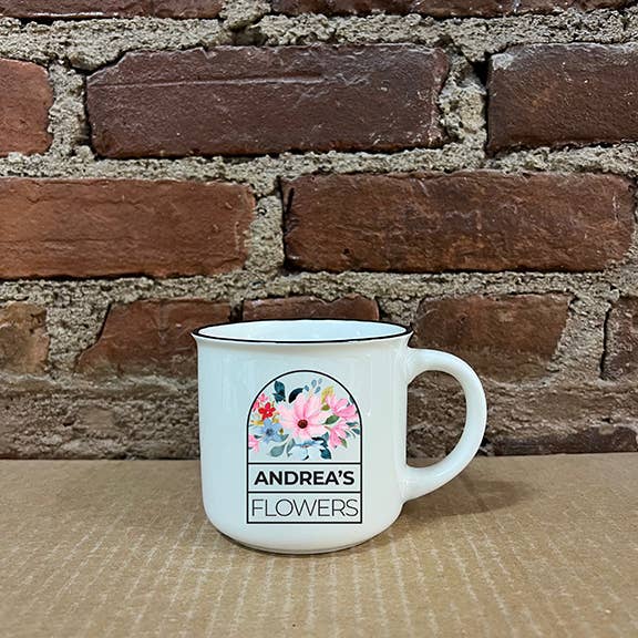 B.Berish - Wholesale Coffee Mug - 13oz Ceramic Camper Mug Custom Window Dressing Design. 1