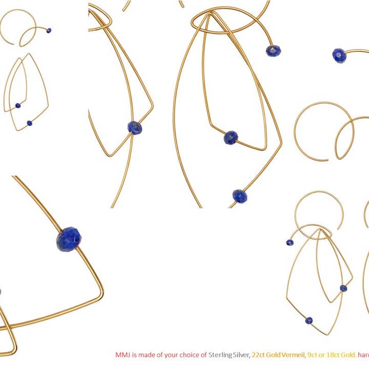 'Morph it!' Earrings with Round Gem Beads for wholesale by Melissa McArthur - Jewellery Made in London