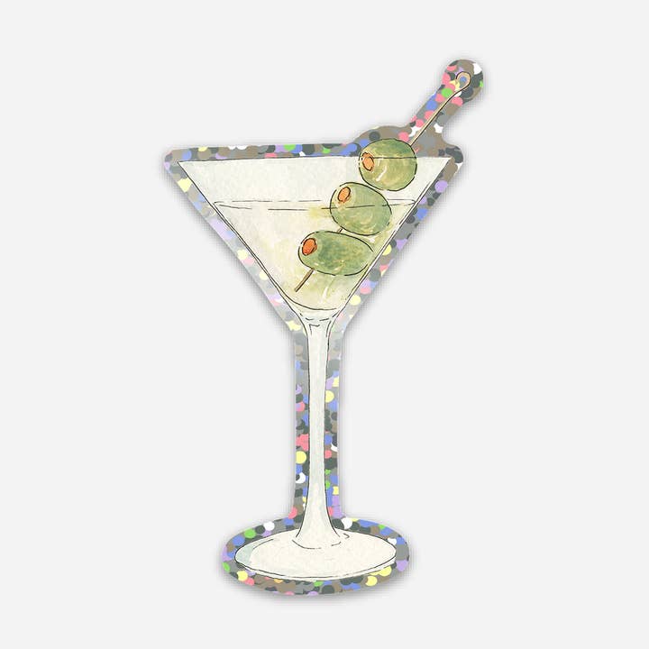 KelseyMDesigns – Großhandel Aufkleber – Glitzer-Martini-Aufkleber - 2"x3" Cocktail-Aufkleber0
