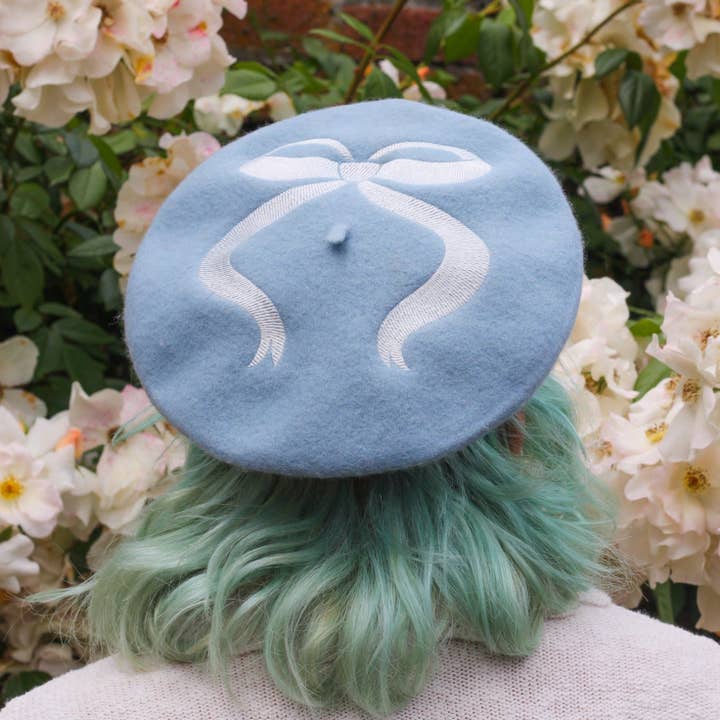 Sweet Ribbon Embroidered Beret! for wholesale by Clammy Heart