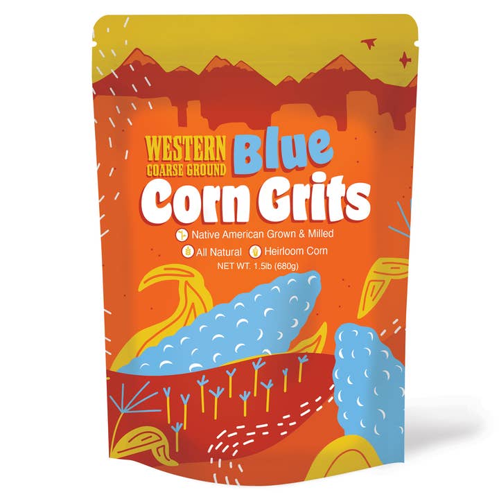 FishSki Provisions - Wholesale Grits - Western Blue Corn Grits, Coarse Ground, Heirloom, 1.5 lb bag5