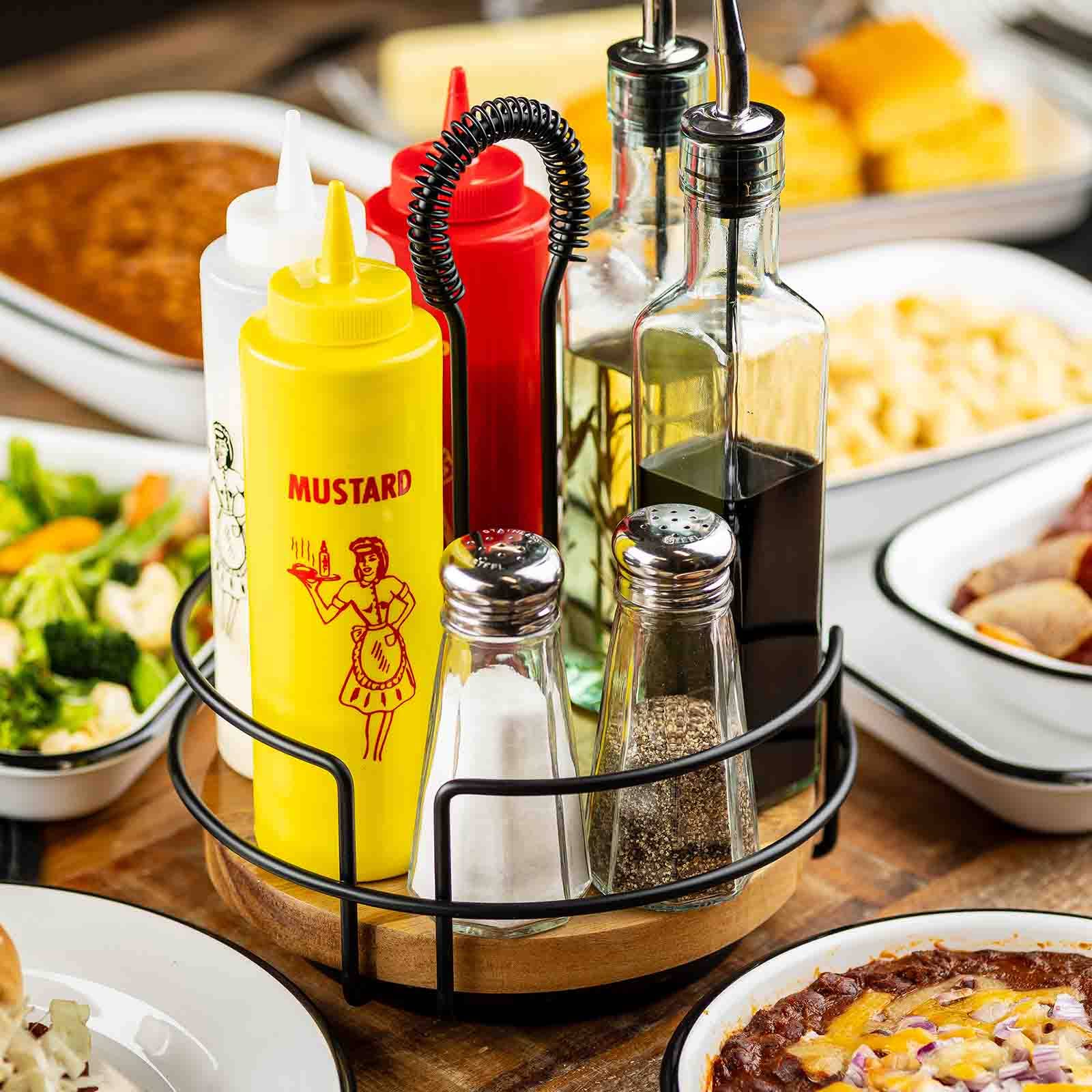 TableCraft Products Company - Wholesale Condiment/Dip Bowl - Round Rotating Tabletop Caddy, 8.5" dia x 10.5" height13