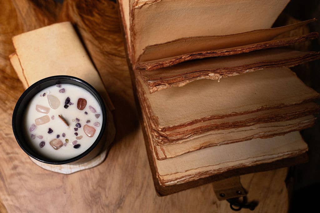 Amara Candles - Wholesale Jar/Filled Candle - Intention Wood Wick Soy Crystal Candle Collection3