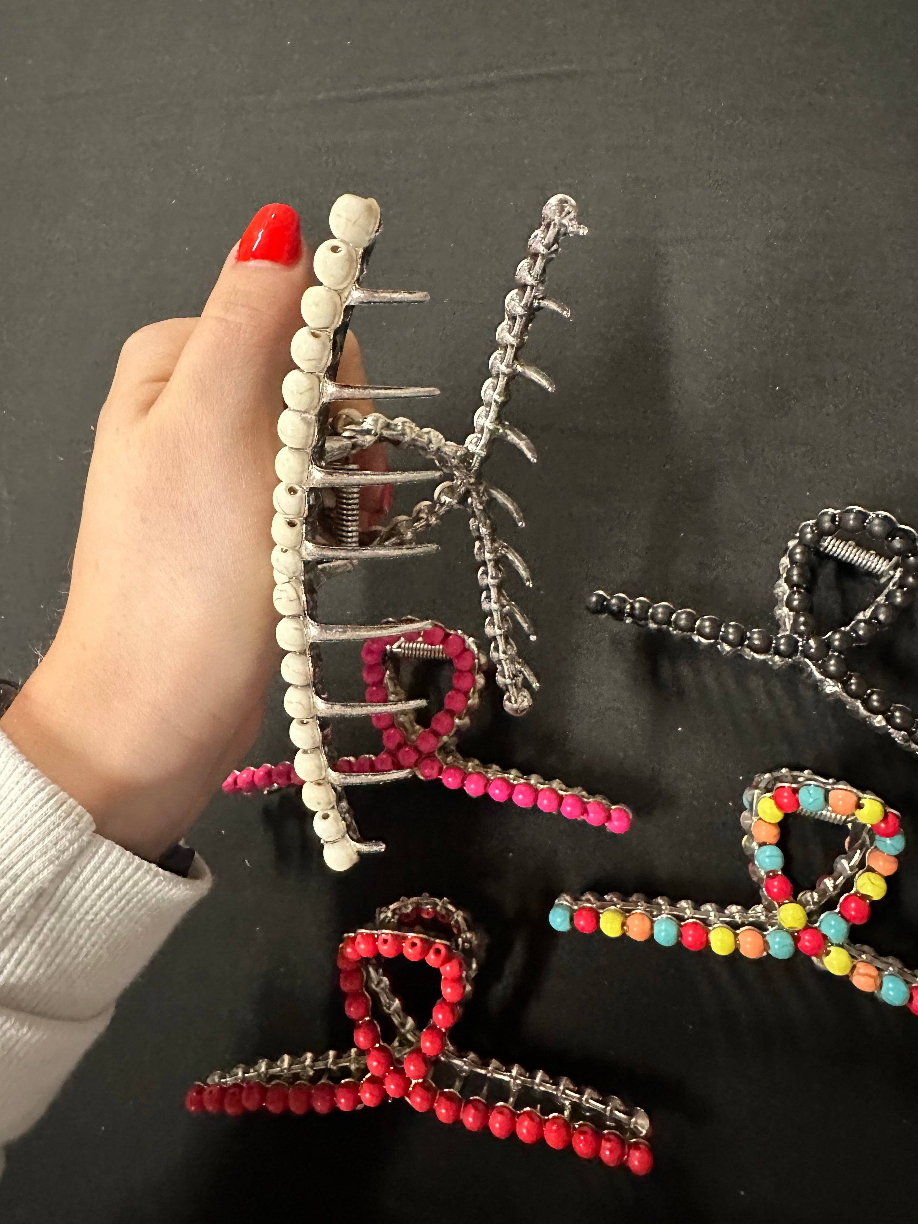 BDN Boutique - Vendita all'ingrosso Fermaglio per capelli - Donna - Grande fermaglio artigliato con perline occidentali9