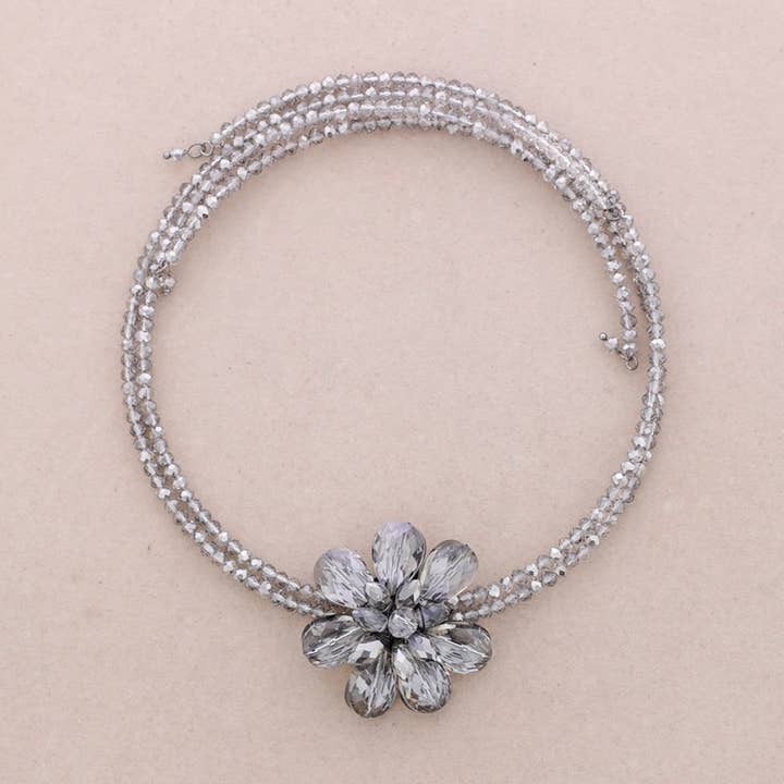 Faceted Crystal Flower Necklace for wholesale by Sonata