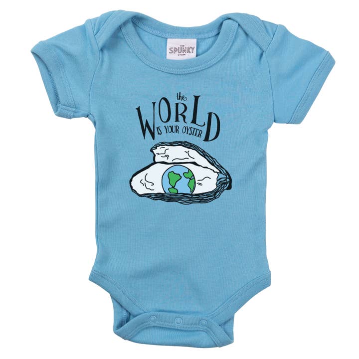 Spunky Stork - Wholesale Bodysuit (Non-Footed) - Baby - The World Is Your Oyster Organic Cotton Baby Toddler Shirt1