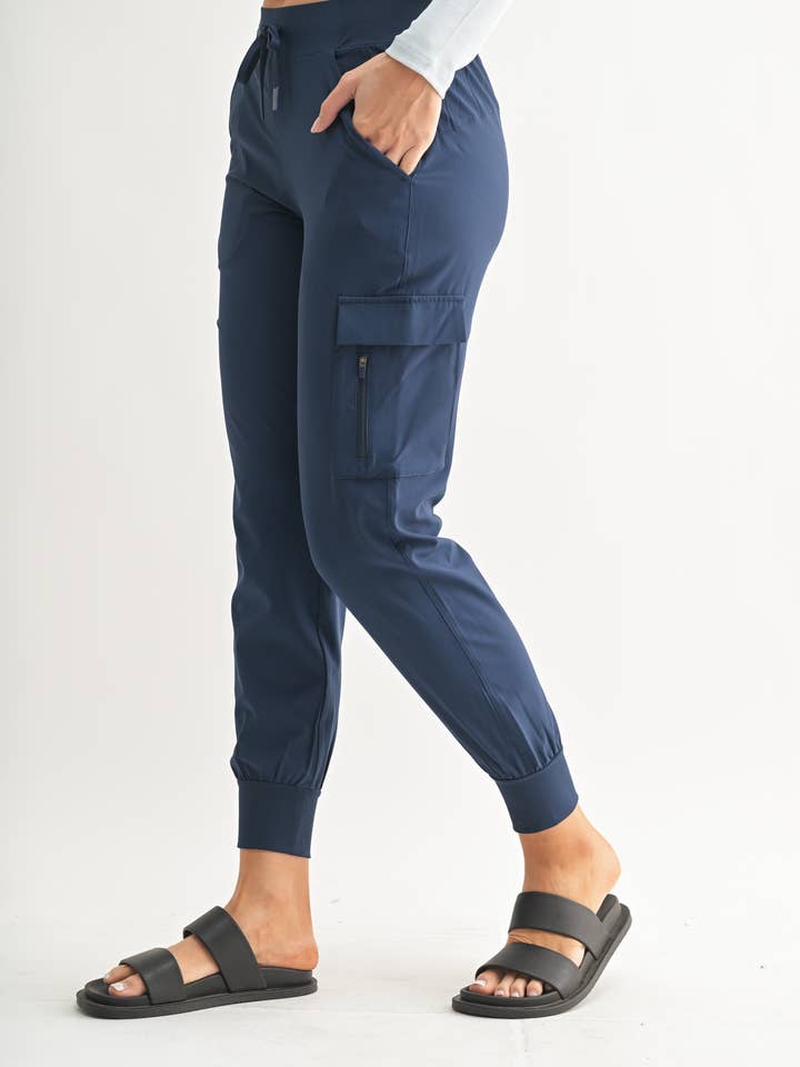 Mono B - Wholesale Athletic Sweatpants/Joggers - Women's - High-Waisted Capri Active Joggers with Pockets