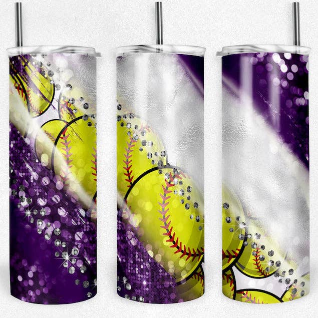 Gobelet de softball violet pour la vente par Antisocial Designs