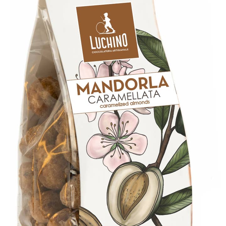 Caramelized Almonds bag 100g for wholesale by LUCHINO SRL