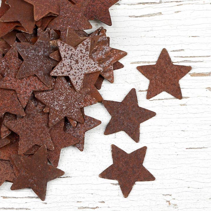 Factory Direct Craft - Wholesale Craft Supplies - 3/4" Bulk Rusty Tin Stars (Package of 100 pieces)