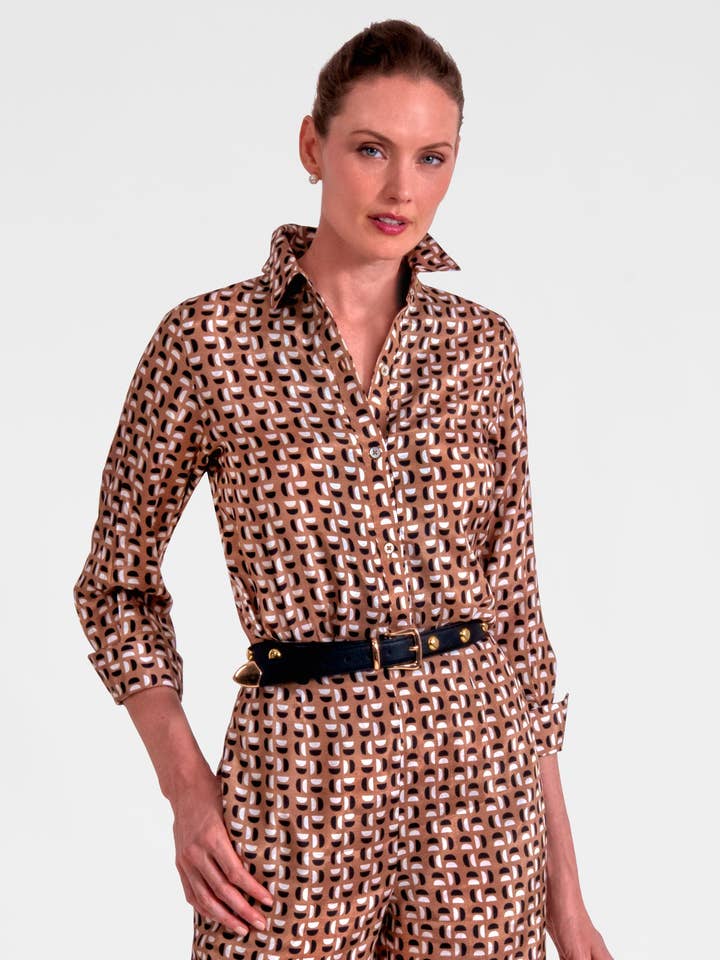 Waxing Crescent Blouse for wholesale by Gretchen Scott LLC