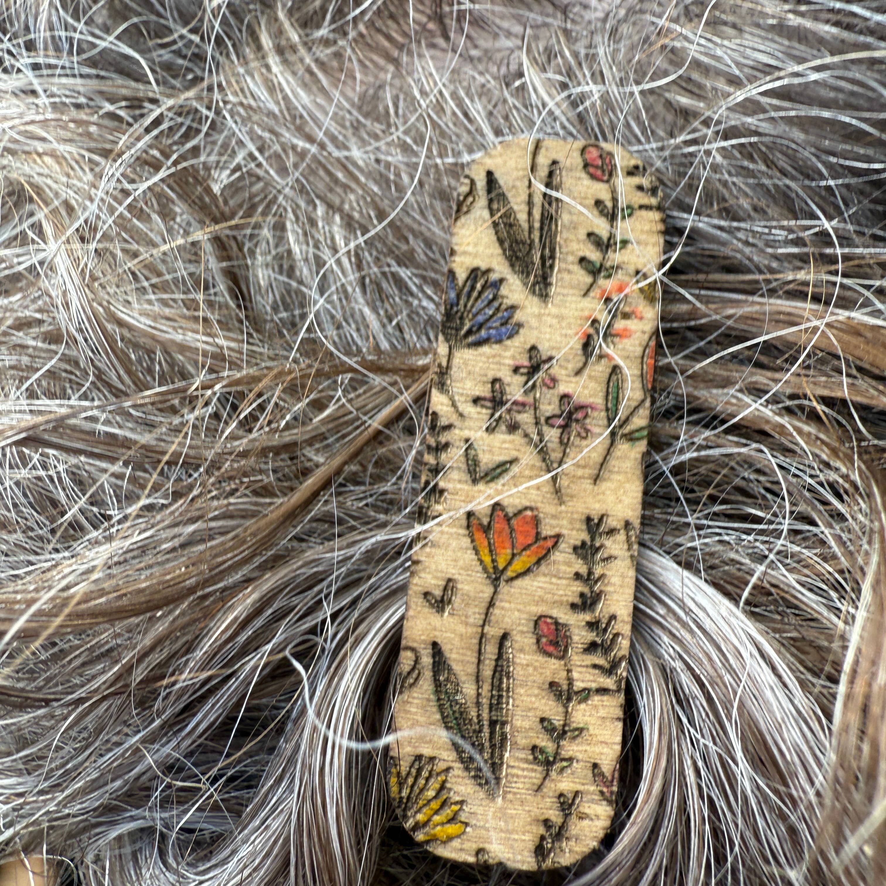 National Parks and Beyond - Wholesale Hair Clip - Women's - Flower Garden Wooden Alligator Hair Clips in 2-inch long7