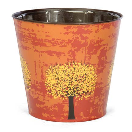 Autumn Tree Tin Planter for wholesale by Willow Group
