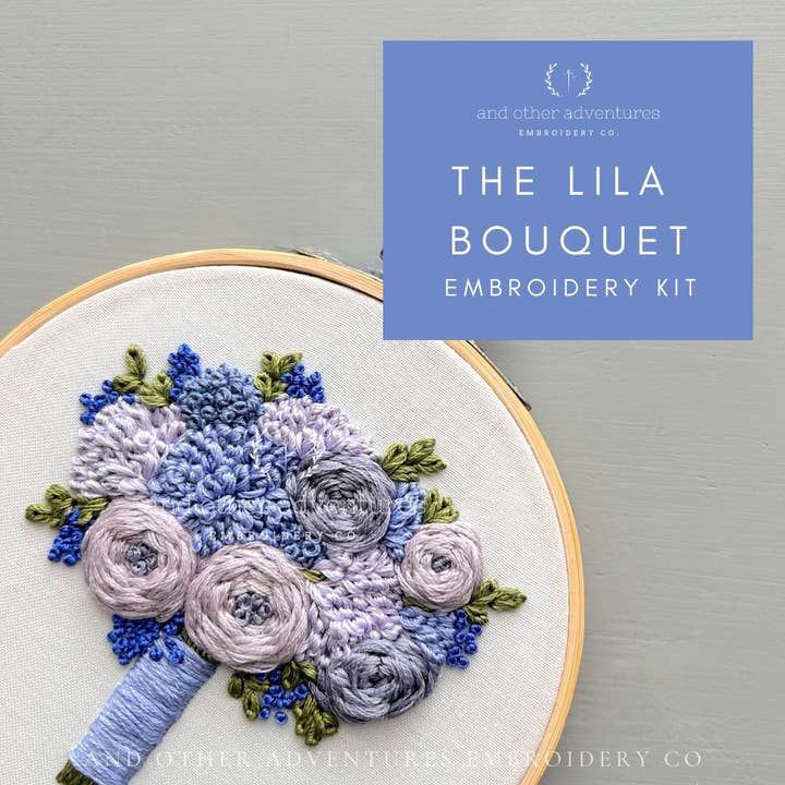 And Other Adventures Embroidery Co - Wholesale Embroidery/Cross Stitch Supplies - Hand Embroidery Kit - The Lila Bouquet