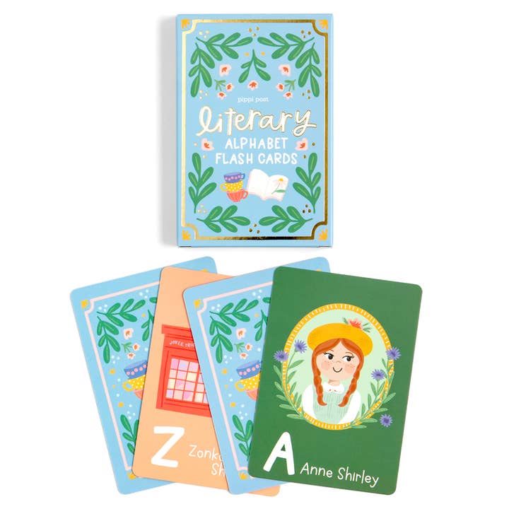 Literary Favorites Alphabet Flash Cards for wholesale by Pippi Post