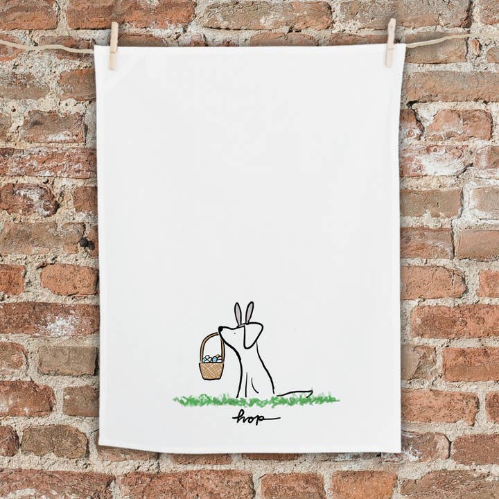 Hop Dog Tea Towel for wholesale by Anna Whitham Co.