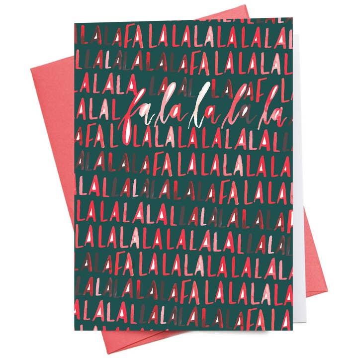 Fa La La La La - Green | Christmas Greeting Card for wholesale by Inkwell Cards