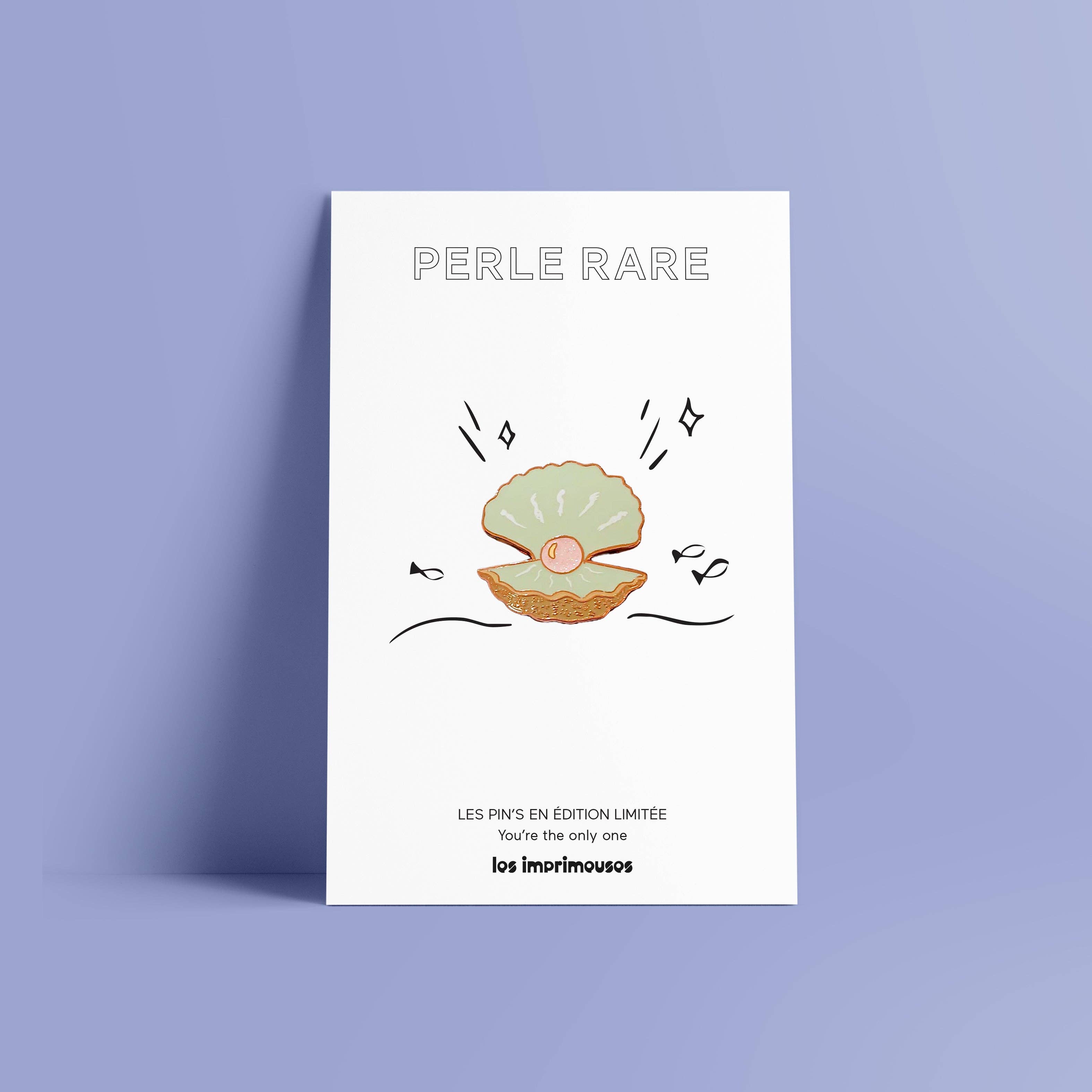 LES IMPRIMEUSES – Alfinete/botão de lapela por atacado – Pin "Pérola rara" – Vieira com pérola – Edição limitada – Les Imprimeuses