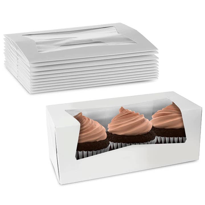 MT Products White Cupcake Boxes - 9" x 4" x 3.5" Bakery Box
for wholesale by MT Products