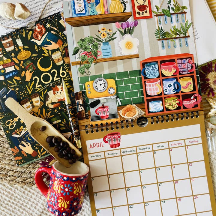 Split Moon Studios - Wholesale Calendar - 2026 Wall Calendar Floral Calendar - 21*21 CM Sized Calendar1