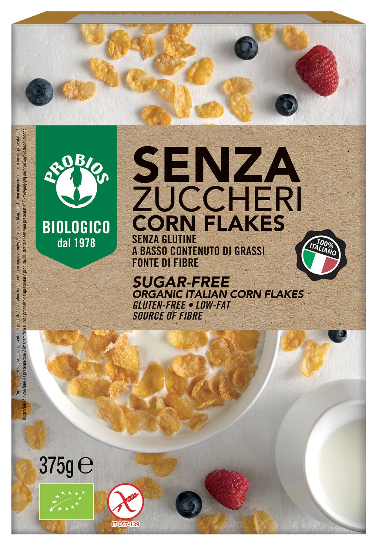 Probios - Wholesale Breakfast Cereal - Crunchy organic sugar-free corn flakes0