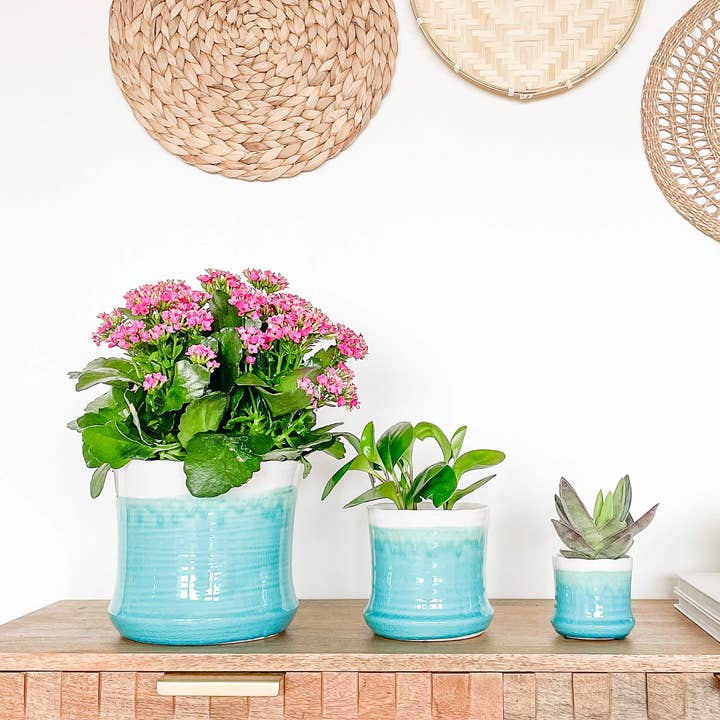 Hycroft Home Decor - Wholesale Plant Pot - Aria Ceramic Planter Pot, Includes Drainage Hole and Plug