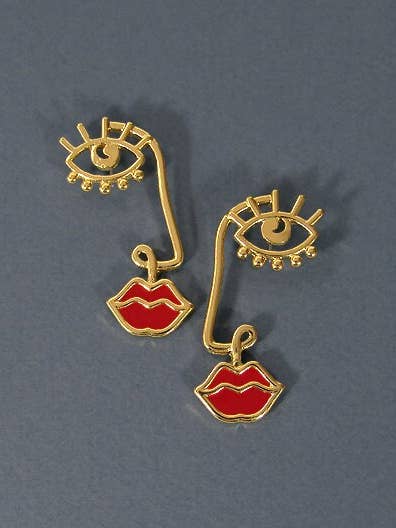 Picasso Face Earrings, Eye Earrings, Lips Earring, Abstract for wholesale by TheTizana