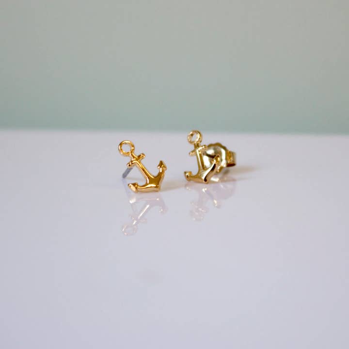 Anchor Stud Earrings|Gold|Silver for wholesale by a.v. max
