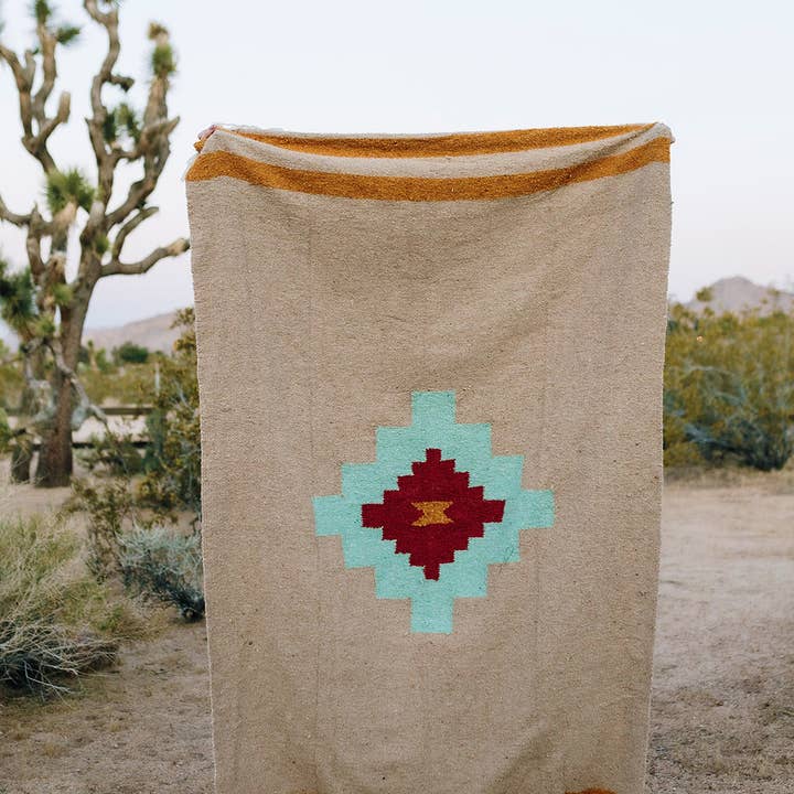 Tribe and True - Wholesale Throw Blanket - Taos Two (Mesa- Aqua) // Handwoven Blanket0