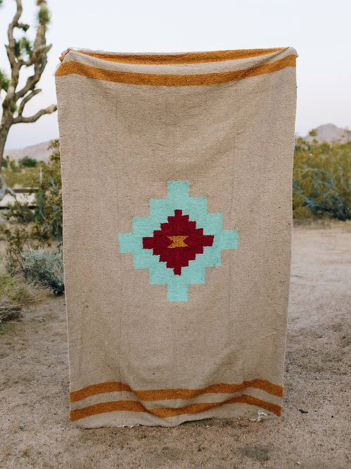 Taos Two (Mesa- Aqua) // Handgeweven Deken voor wholesale door Tribe and True
