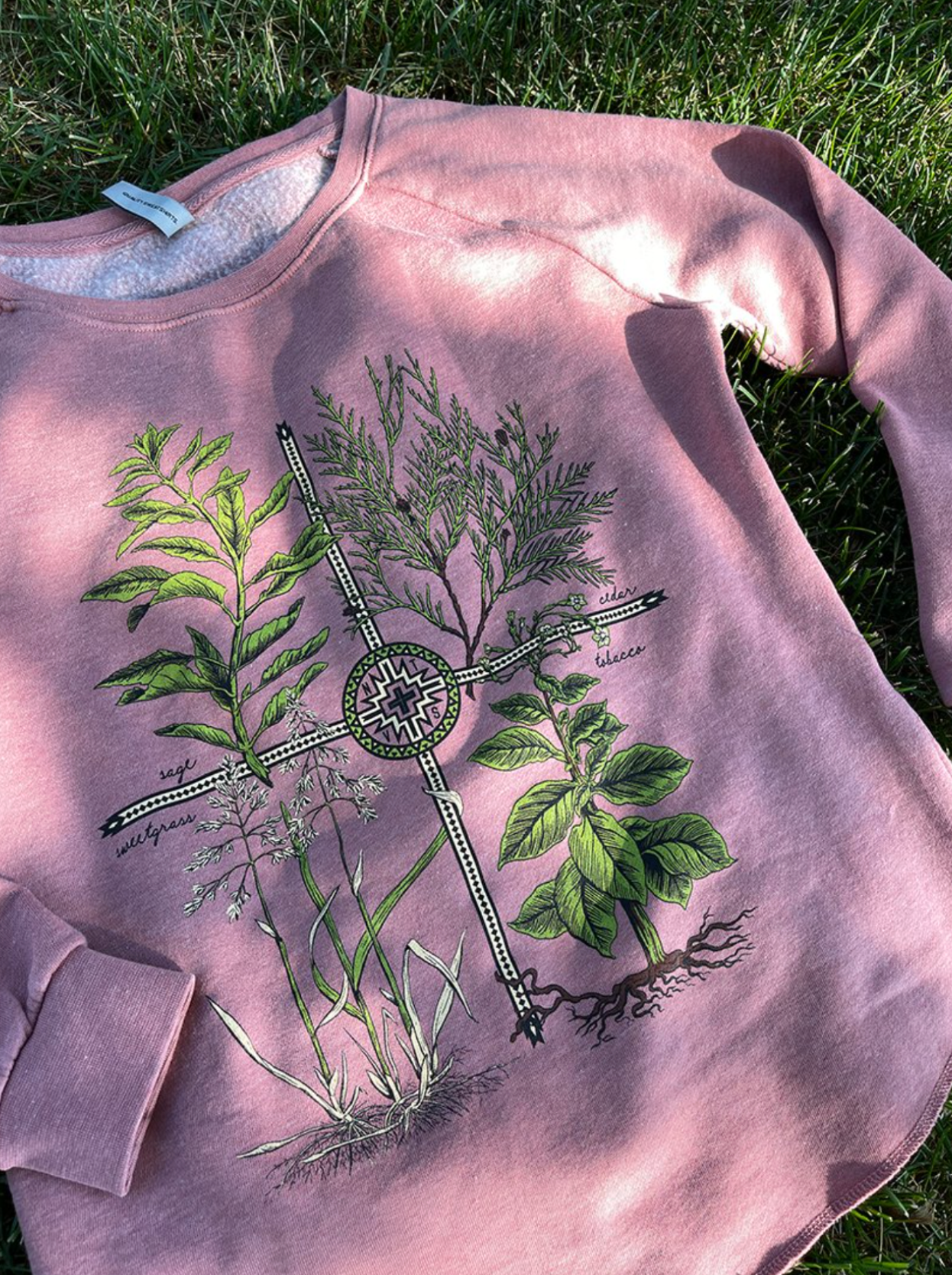 The NTVS - Wholesale Graphic Sweatshirt - Women's - Sacred Plants - Women's Wave Wash Crewneck Sweatshirt4