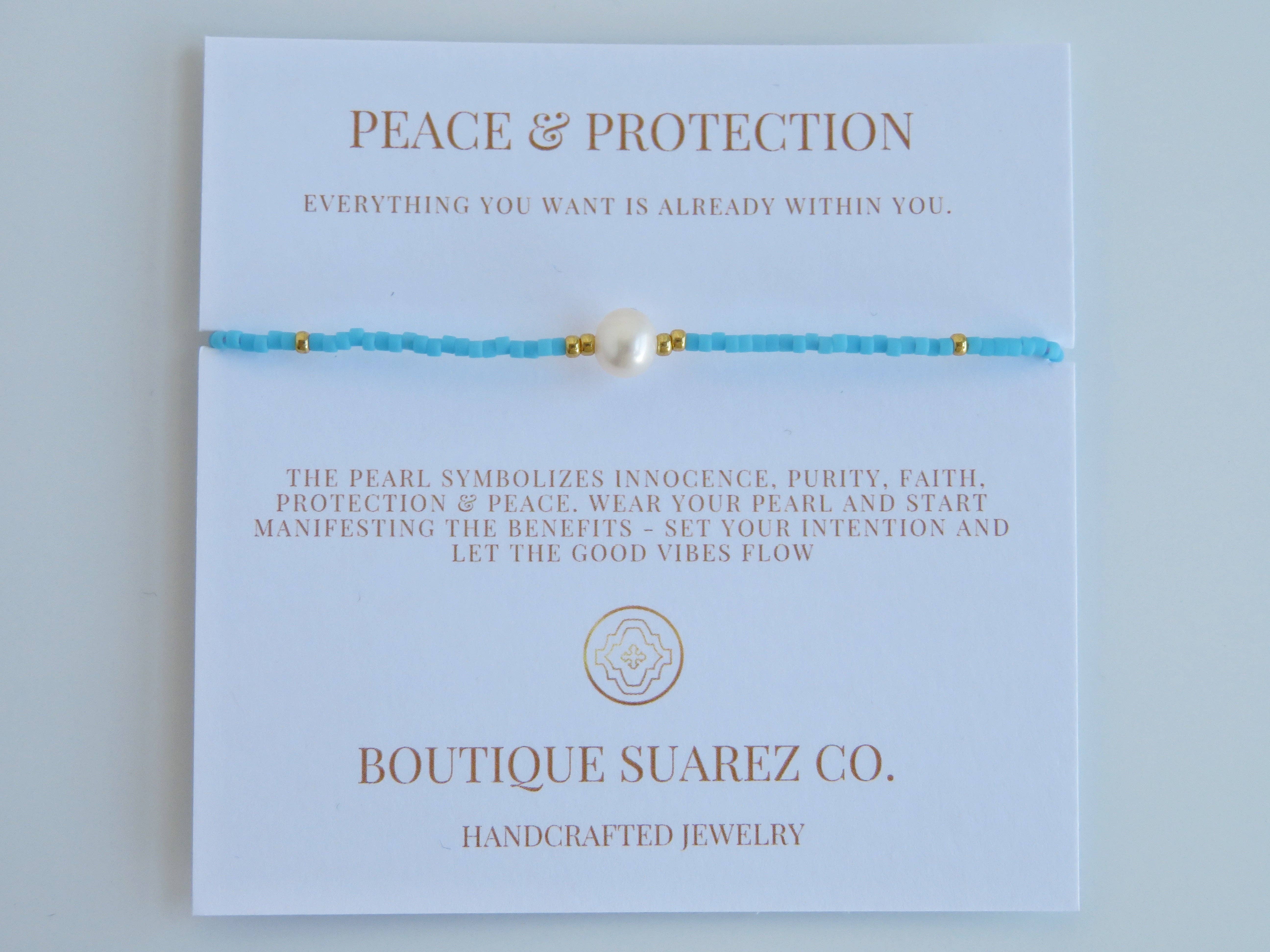 Boutique Suarez Co. - Wholesale Beaded Bracelet - Manifest Peace - Pearl Bracelet86