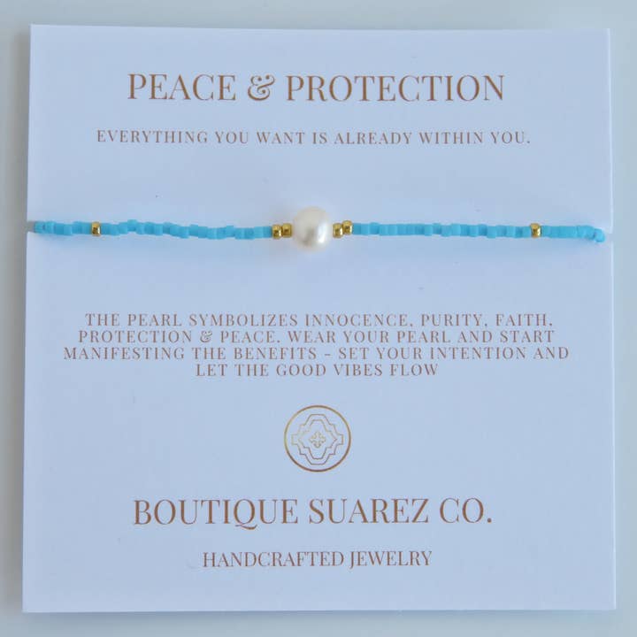 Boutique Suarez Co. - Wholesale Beaded Bracelet - Manifest Peace - Pearl Bracelet86