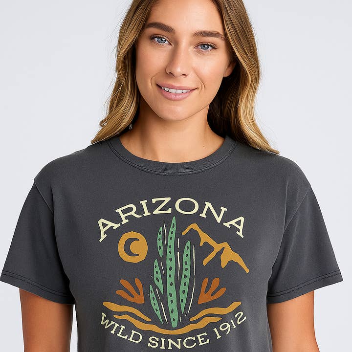 Arizona Wild Since 1912 Women's Heavyweight Boxy Crop Top for wholesale by EARTHWILD