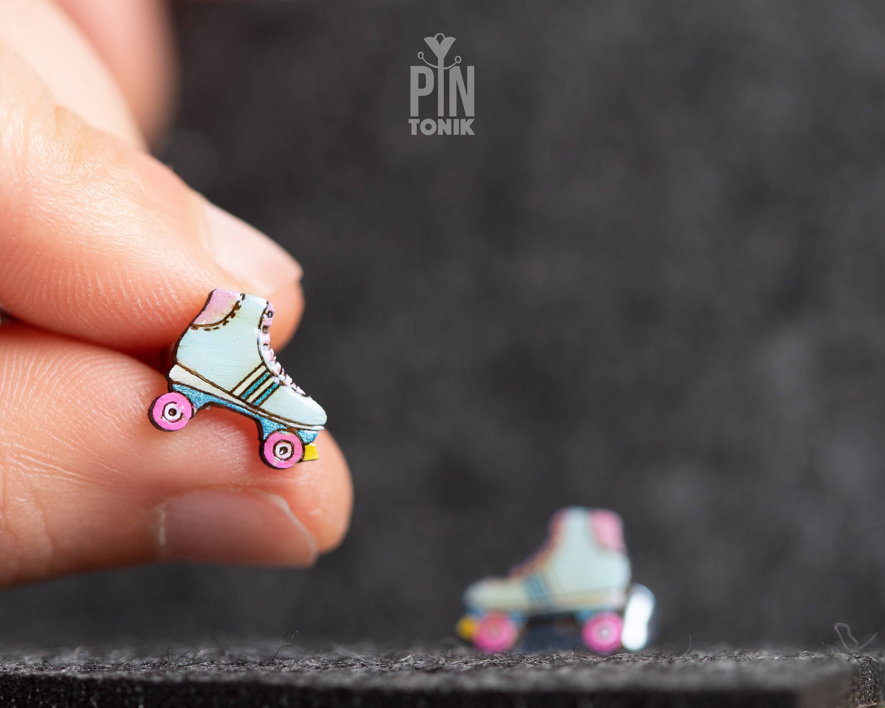 PinTonik - Wholesale Stud/Post Earrings - 90s Funky Roller Skates Stud Earrings - Retro Derby Gift6