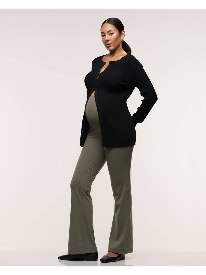 Sage Straight Flare Overbelly Maternity Leggings for wholesale on Faire