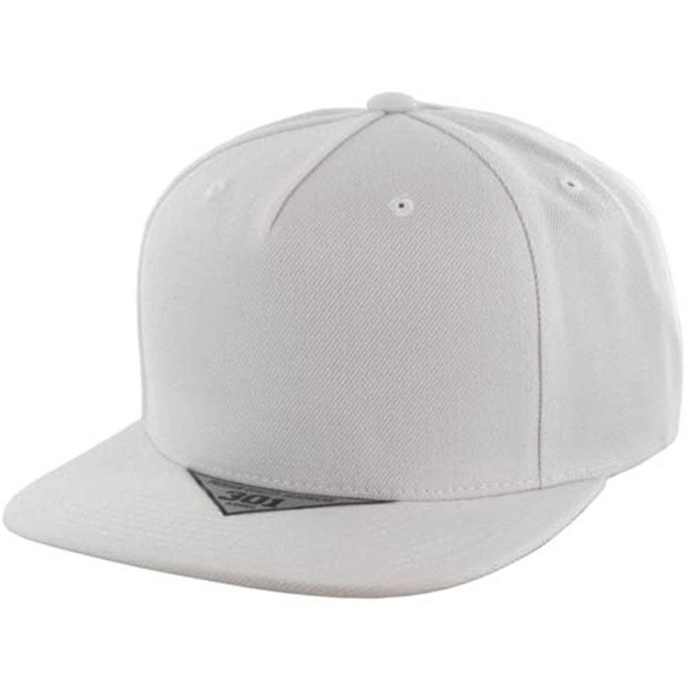 Zion Brand - Wholesale Flat Brim Cap - Unisex - BLANK 5 PANEL ACRYLIC FLAT BILL SNAPBACK CAP5