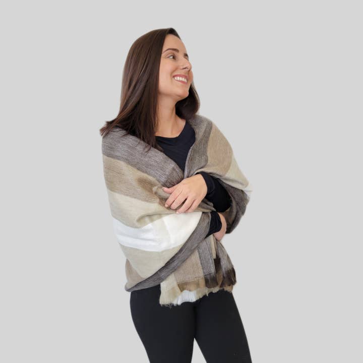 LATITUDE ZERO GOODS - Wholesale Wrap - Women's - Condor - Alpaca Wool Shawl - Handmade Wool Shawl