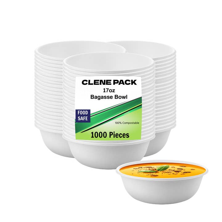 CLENE PACK Cuencos de Bagazo 100% Compostables para venta al por mayor de Clene Pack