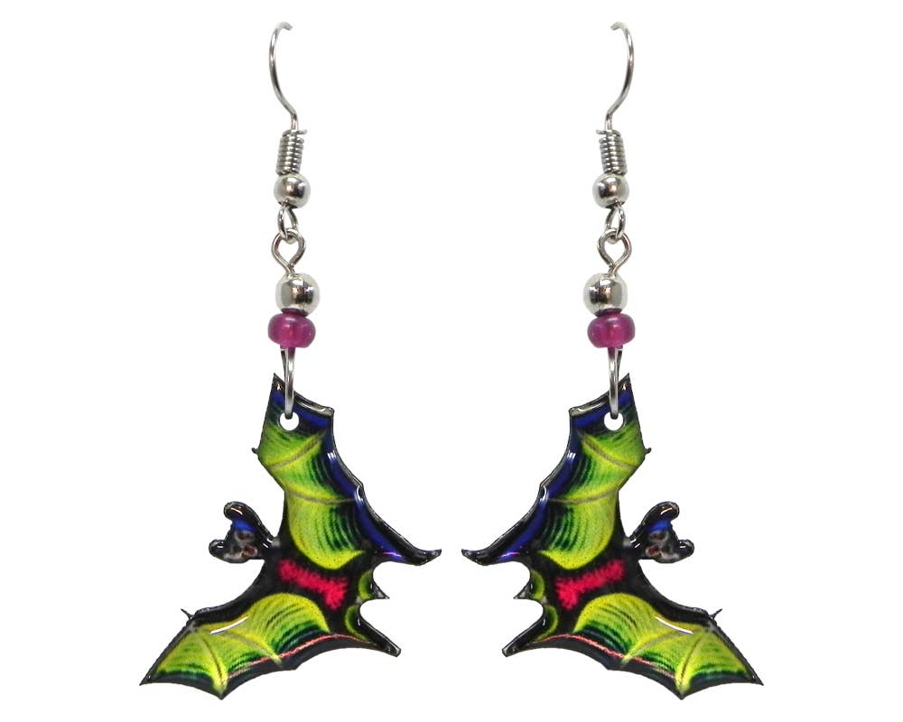 Pichincha - Wholesale Dangle Earrings - Acrylic Bat Wild Animal Dangle Earrings2