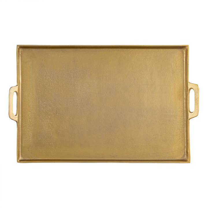 Alum. Tray w/Handles 15x25" - Ant. Brass - ANTIQUE BRASS for wholesale by BIDKhome