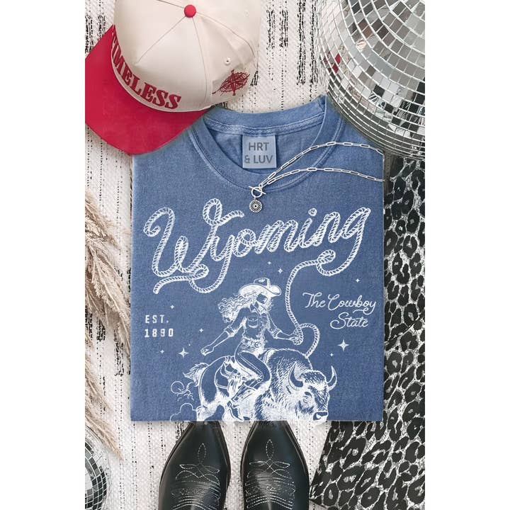 WYOMING EST 1890 MINERAL GRAPHIC TEE for wholesale by HRTandLUV