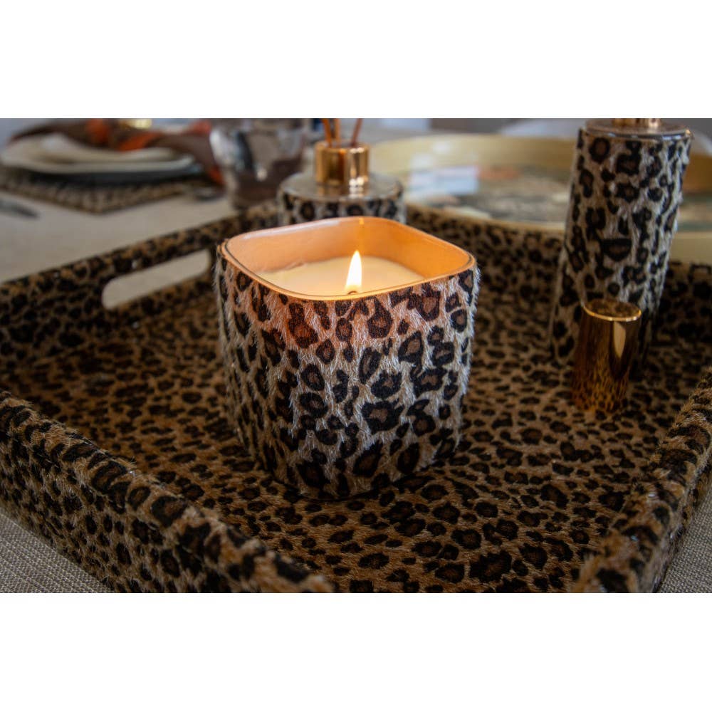 AULICA – wholesale Burkljus – Leopardglasljus 8x8x8cm2