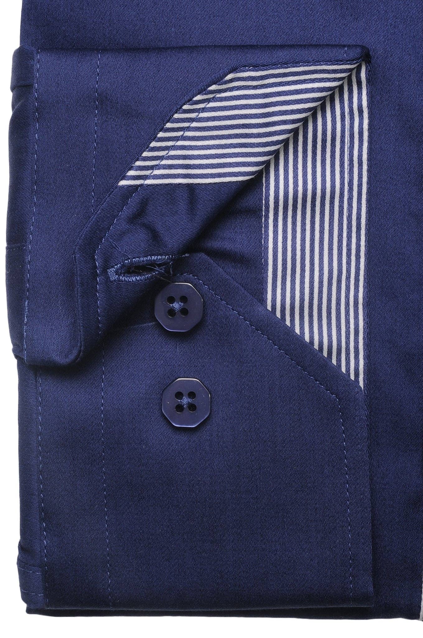 Long-sleeve Button Down Collar shirt | Navy Cotton for wholesale on Faire5