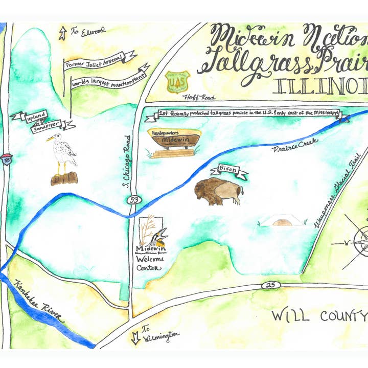 Emily Drew Yates Art & Illustration - Wholesale Postcard - Postcards - Watercolor Calligraphy Maps - 31 Maps37