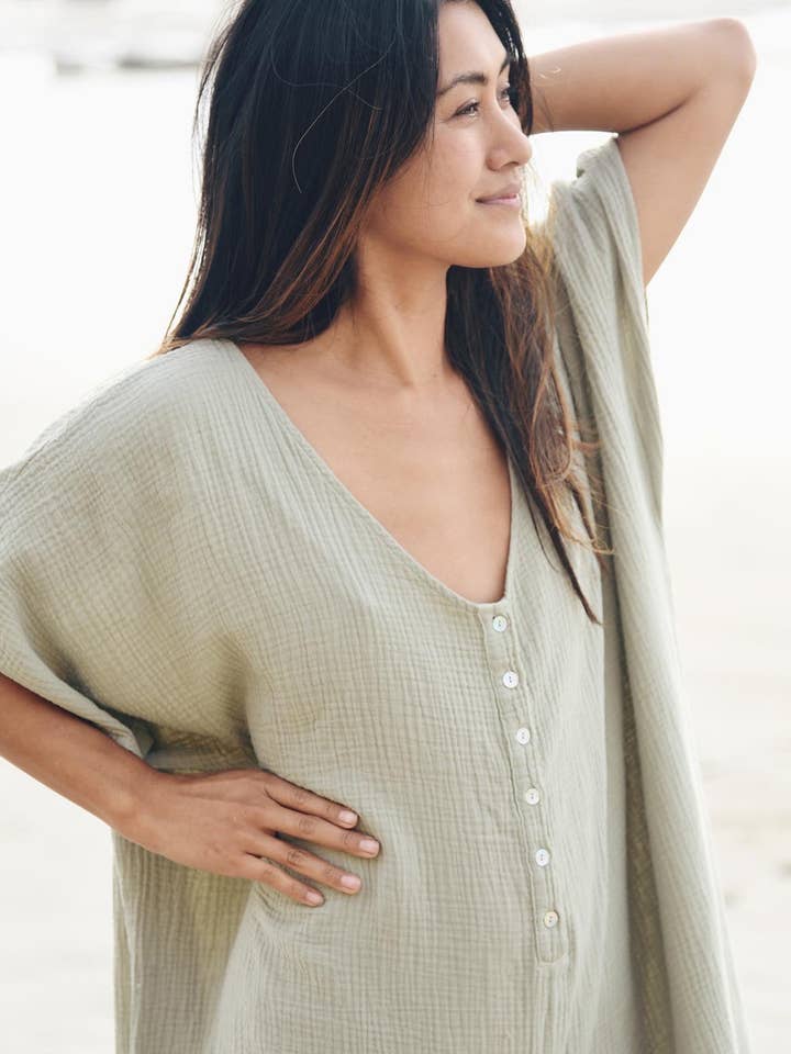 The Kaftan Jumpsuit // Sage for wholesale by Beachwood The Label