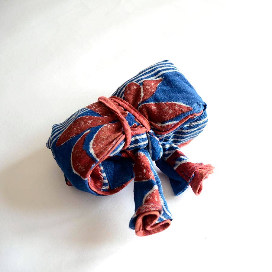 Ichcha - Wholesale Grocery/Shopping Bag - Organic Cotton Tote Bag - Hand Block Print | Lotus Stripe1