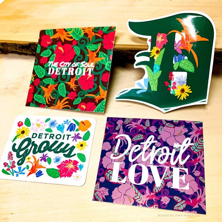 Detroit Decal Sticker Pack / Detroit Garden / Love Sticker for wholesale by Creative Hina Design