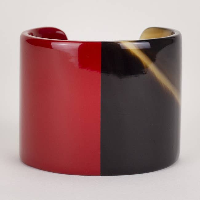 Red Red-lacquered Natural Horn Cuff for wholesale on Faire0