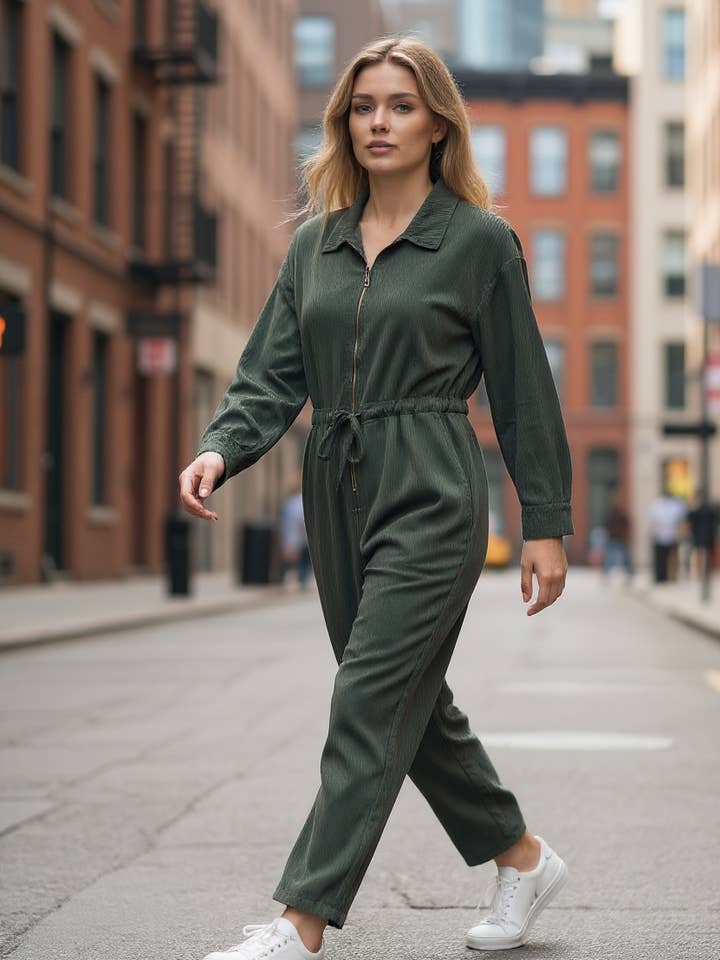 VELVET JUMPSUIT, FALL WINTER CLOTHING 52824 for wholesale by LINEN & COTTON HOUSE